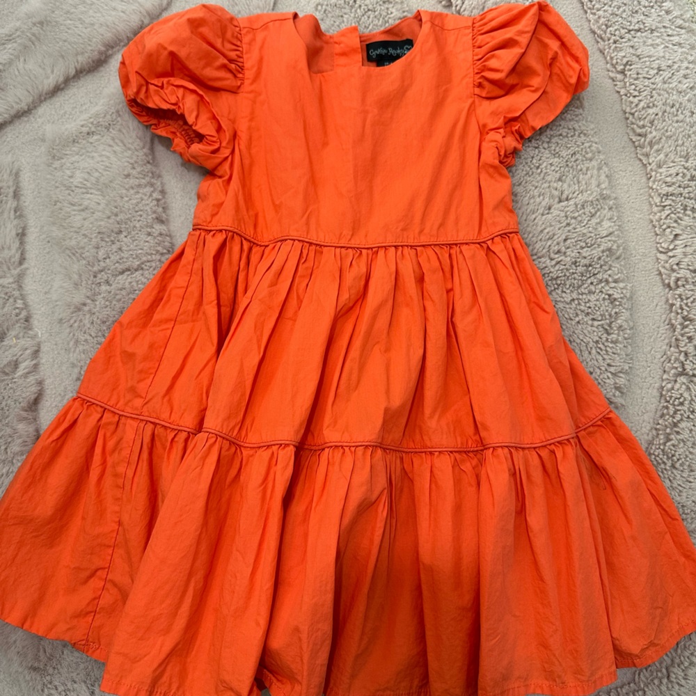 Cynthia Rowley Bright Orange Puff Sleeve Dress